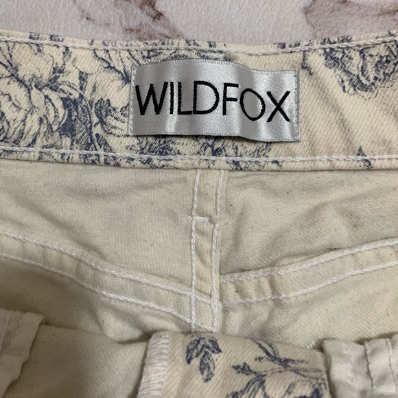 Wildfox Lara Toile Blue Floral Printed Shorts 25 - Picture 4 of 7